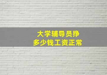 大学辅导员挣多少钱工资正常