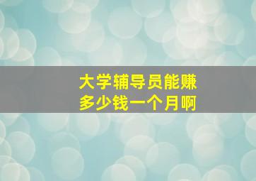 大学辅导员能赚多少钱一个月啊