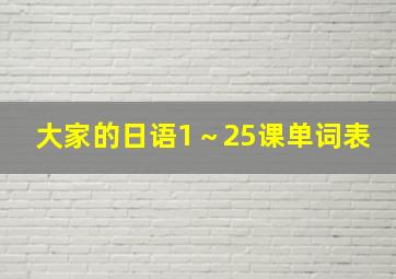 大家的日语1～25课单词表