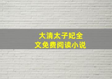 大清太子妃全文免费阅读小说