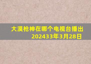 大漠枪神在哪个电视台播出202433年3月28日