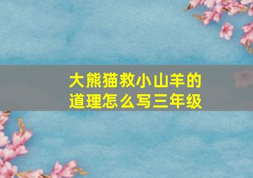 大熊猫救小山羊的道理怎么写三年级