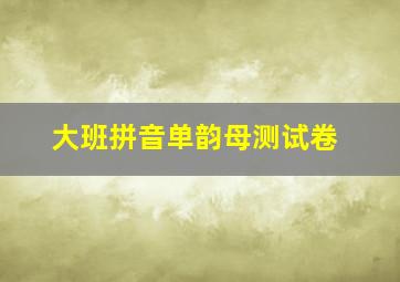 大班拼音单韵母测试卷