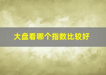 大盘看哪个指数比较好