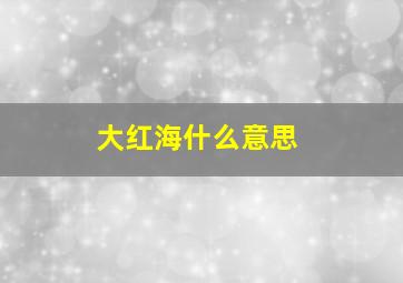 大红海什么意思