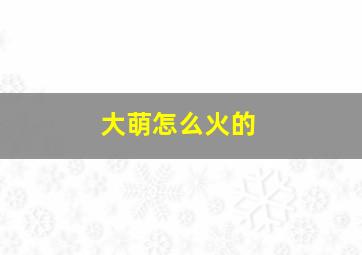 大萌怎么火的