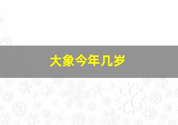 大象今年几岁