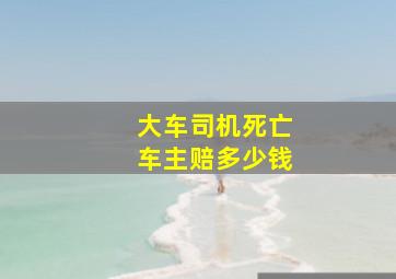 大车司机死亡车主赔多少钱