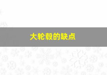 大轮毂的缺点