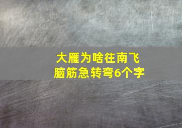 大雁为啥往南飞脑筋急转弯6个字