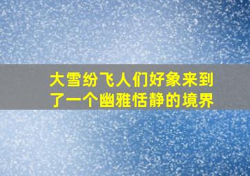 大雪纷飞人们好象来到了一个幽雅恬静的境界