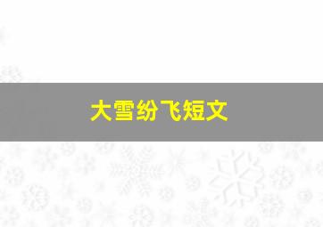 大雪纷飞短文