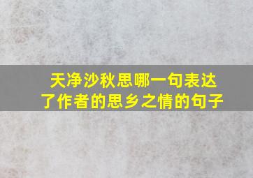 天净沙秋思哪一句表达了作者的思乡之情的句子