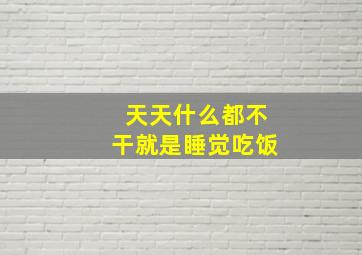 天天什么都不干就是睡觉吃饭