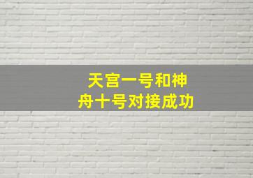 天宫一号和神舟十号对接成功