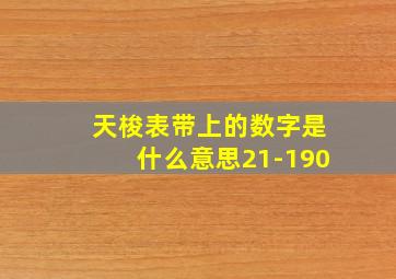 天梭表带上的数字是什么意思21-190