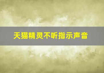 天猫精灵不听指示声音