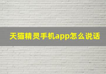 天猫精灵手机app怎么说话