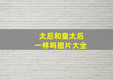 太后和皇太后一样吗图片大全