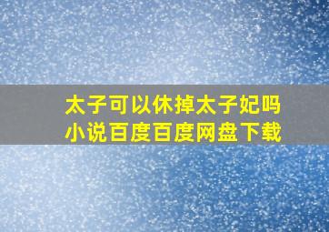 太子可以休掉太子妃吗小说百度百度网盘下载