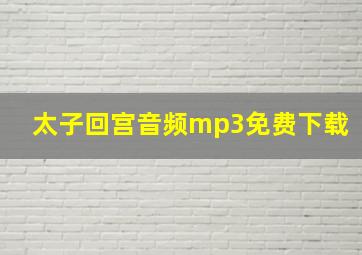 太子回宫音频mp3免费下载