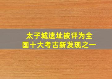 太子城遗址被评为全国十大考古新发现之一