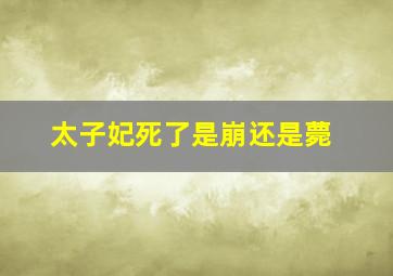 太子妃死了是崩还是薨