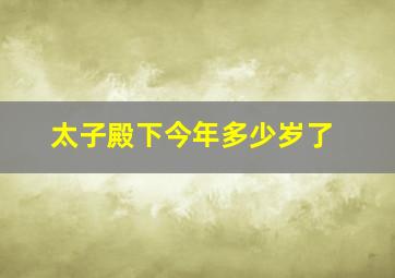 太子殿下今年多少岁了