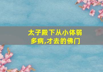 太子殿下从小体弱多病,才去的佛门