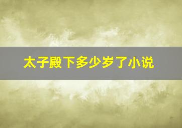 太子殿下多少岁了小说