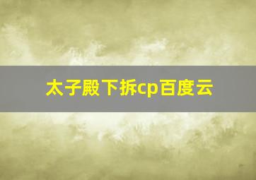 太子殿下拆cp百度云