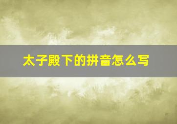 太子殿下的拼音怎么写