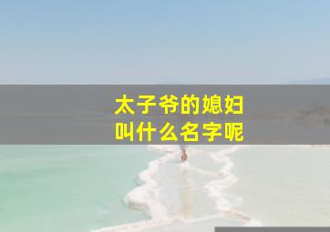 太子爷的媳妇叫什么名字呢