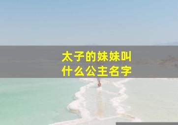 太子的妹妹叫什么公主名字