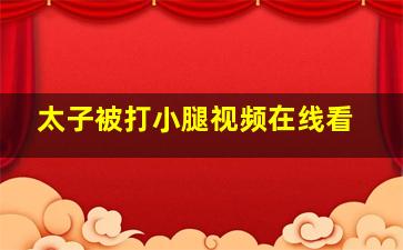 太子被打小腿视频在线看