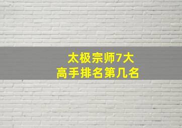 太极宗师7大高手排名第几名