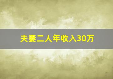 夫妻二人年收入30万