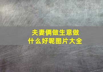 夫妻俩做生意做什么好呢图片大全