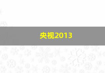 央视2013