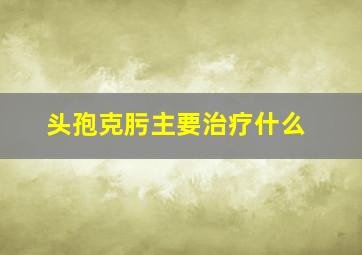 头孢克肟主要治疗什么