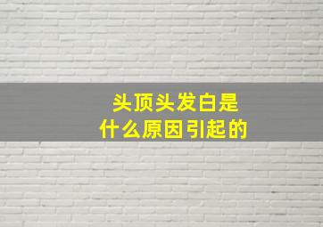 头顶头发白是什么原因引起的