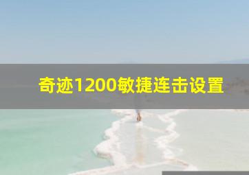 奇迹1200敏捷连击设置