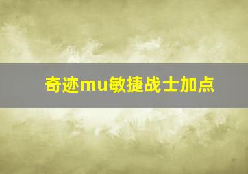 奇迹mu敏捷战士加点