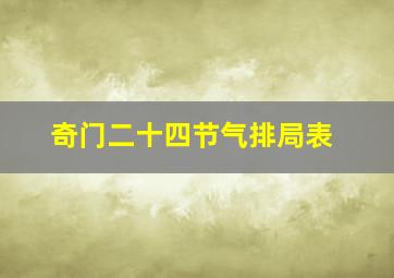 奇门二十四节气排局表