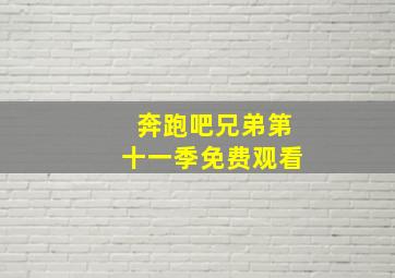 奔跑吧兄弟第十一季免费观看