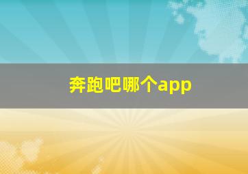 奔跑吧哪个app