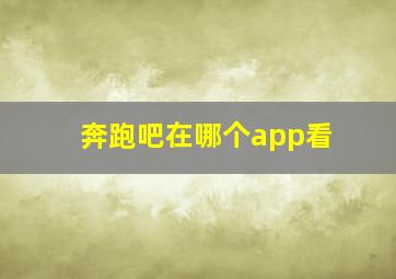 奔跑吧在哪个app看