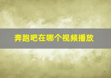 奔跑吧在哪个视频播放