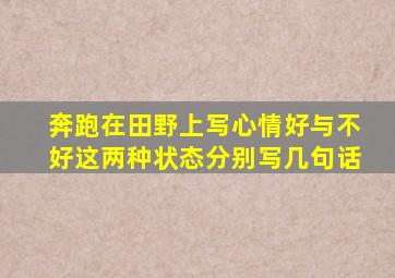 奔跑在田野上写心情好与不好这两种状态分别写几句话