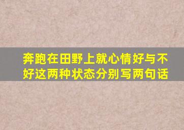 奔跑在田野上就心情好与不好这两种状态分别写两句话